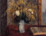 卡米耶 毕沙罗 : Vase of Flowers, Tulips and Garnets
